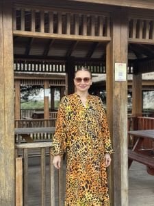 Viskon katleya elbise leopar safari