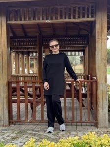 2258 Çift cepli Oysho takım Siyah