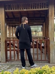 2258 Çift cepli Oysho takım Siyah