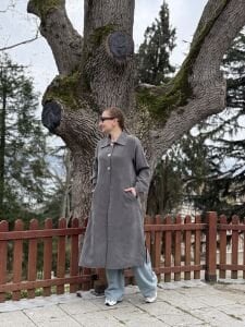 A.akay Tasarım Kupra Trençkot Gri