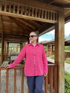 Orjinal Oversize Kot gömlek Pembe