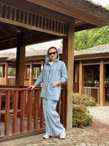 Tam fermuarlı kot takım Mavi