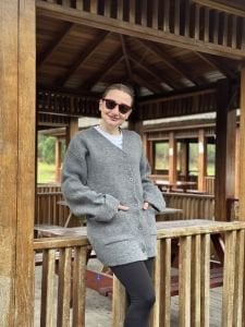 Zara Model Gri kalın hırka-ceket