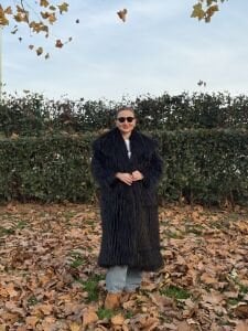 Premium astarlı uzun kürk Siyah