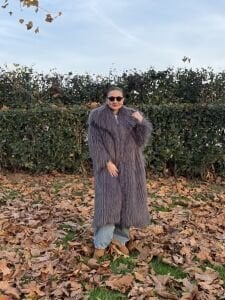 Premium astarlı uzun kürk antrasit