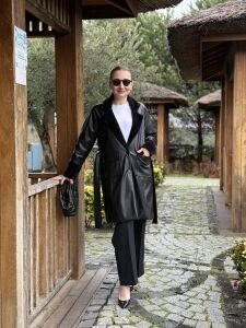 Premium ithal kürk detaylı Deri ceket