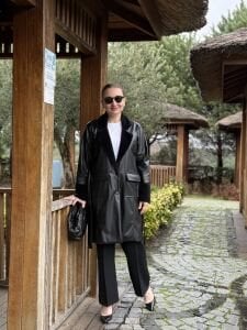 Premium ithal kürk detaylı Deri ceket