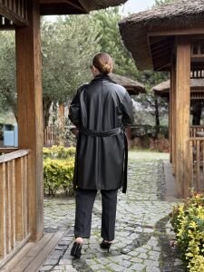 Premium ithal kürk detaylı Deri ceket