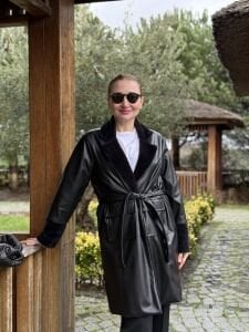 Premium ithal kürk detaylı Deri ceket