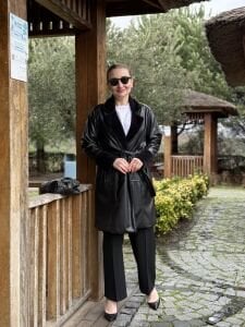 Premium ithal kürk detaylı Deri ceket