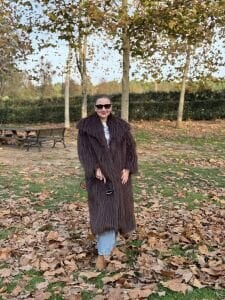 Premium astarlı uzun kürk Acı kahve