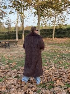 Premium astarlı uzun kürk Acı kahve