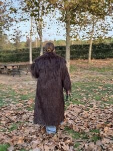 Premium astarlı uzun kürk Acı kahve