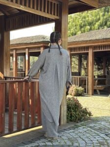 Pamuk-Keten oversize Takım Gri