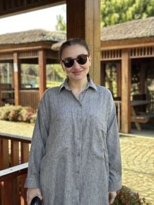 Pamuk-Keten oversize Takım Gri