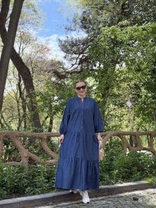 Polo Z.r model Denim Tensel elbise Koyu mavi