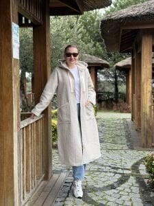 A.Akay Fermuarlı Kuzu Kaşe kap Taş