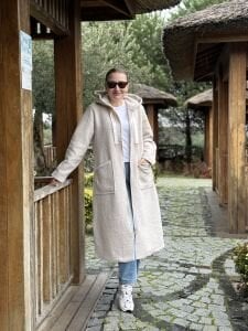 A.Akay Fermuarlı Kuzu Kaşe kap Taş