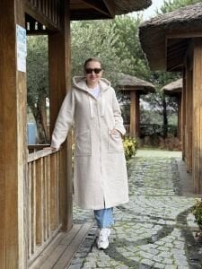 A.Akay Fermuarlı Kuzu Kaşe kap Taş