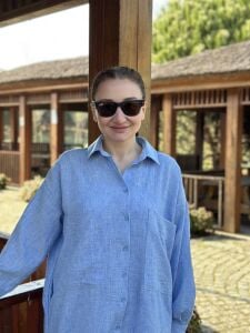 Pamuk-Keten oversize Takım MAVİ