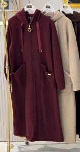 A.Akay Fermuarlı Kuzu Kaşe kap Bordo