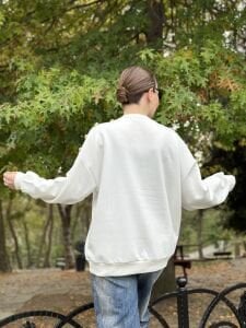 Düğme detaylı Paris sweatshirt