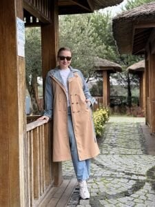 A.Akay Denim detaylı Trençkot A.camel