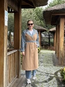 A.Akay Denim detaylı Trençkot A.camel