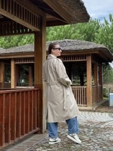 Premium orjinal marka Astarlı trençkot Taş