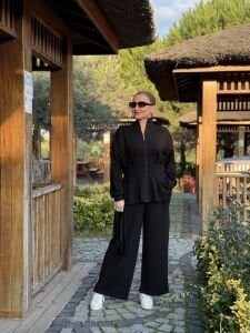 Kemerli Oysho Takım Siyah