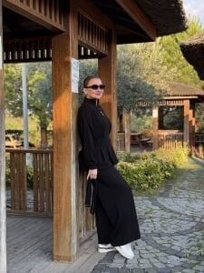 Kemerli Oysho Takım Siyah