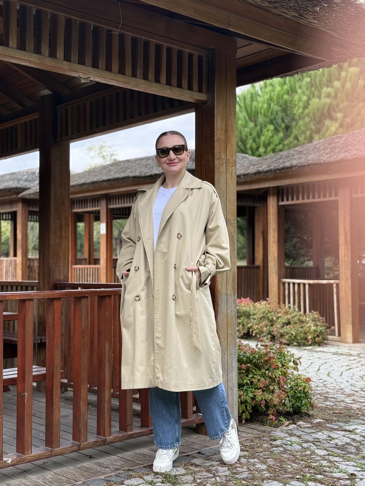 Açık Vizon Z.r orjinal marka Astarlı Trençkot