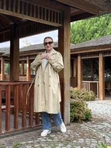 Açık Vizon Z.r orjinal marka Astarlı Trençkot