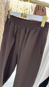A.akay beli lastikli kumaş pantolon kahve