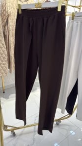 A.akay beli lastikli kumaş pantolon kahve