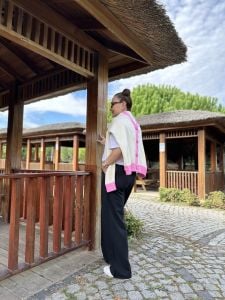 Siyah tensel pamuklu pantolon