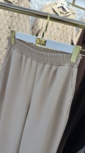 A.akay beli lastikli kumaş pantolon bej