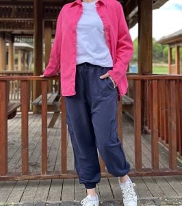 Lacivert tensel kargo pantolon