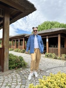 Camel tensel kargo pantolon