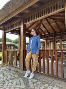 Camel tensel kargo pantolon