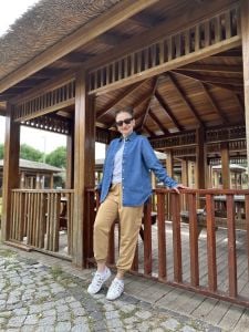 Camel tensel kargo pantolon