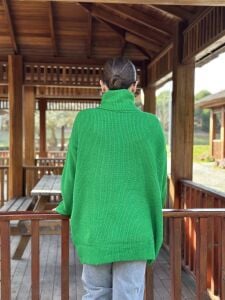 Balıkçı oversize kazak yeşil