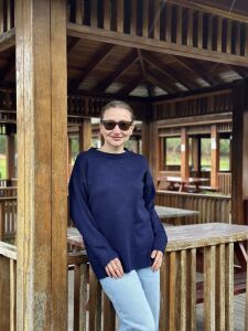 Yumoş kazak lacivert