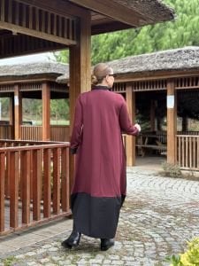 Fermuarlı Oysho tasarım elbise Bordo