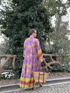 LİLA-mor Flower katleya elbise