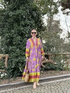 LİLA-mor Flower katleya elbise