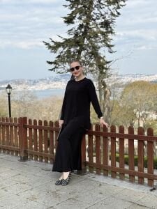 Afili Sandy Pile etek takım siyah