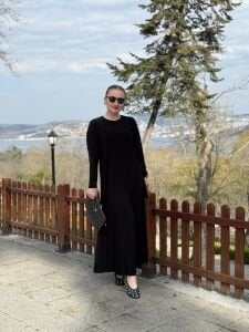 Afili Sandy Pile etek takım siyah