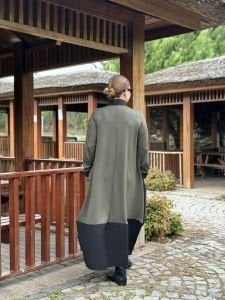 Fermuarlı Oysho tasarım elbise Haki