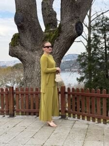 Afili Sandy Pile etek takım yağ yeşili